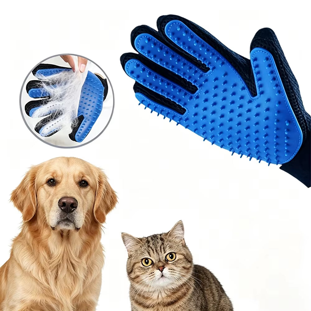 Upgrade Efficient Pet Hair Remover Gloves, Gentle Shedding Brushes for Dogs Cats, Pet Grooming Glove Brush, Deshedding Glove
