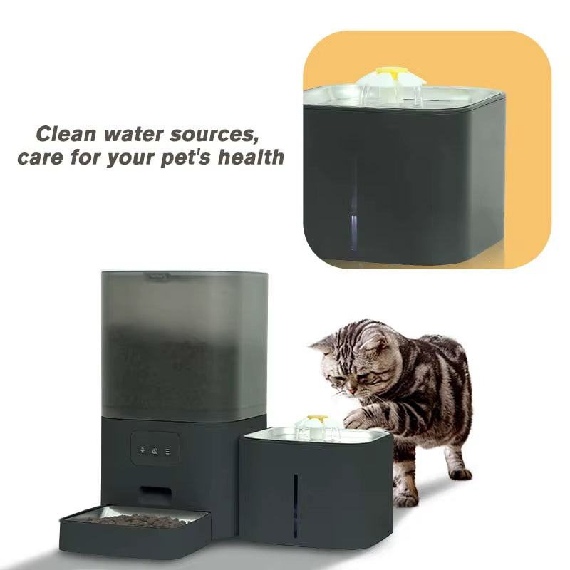 New Tuya APP Control Voice Call Function 6L Smart Pet Cat Feeder 2 in 1 Cat Automatic Pet Feeder with Camera 1080P HD Video