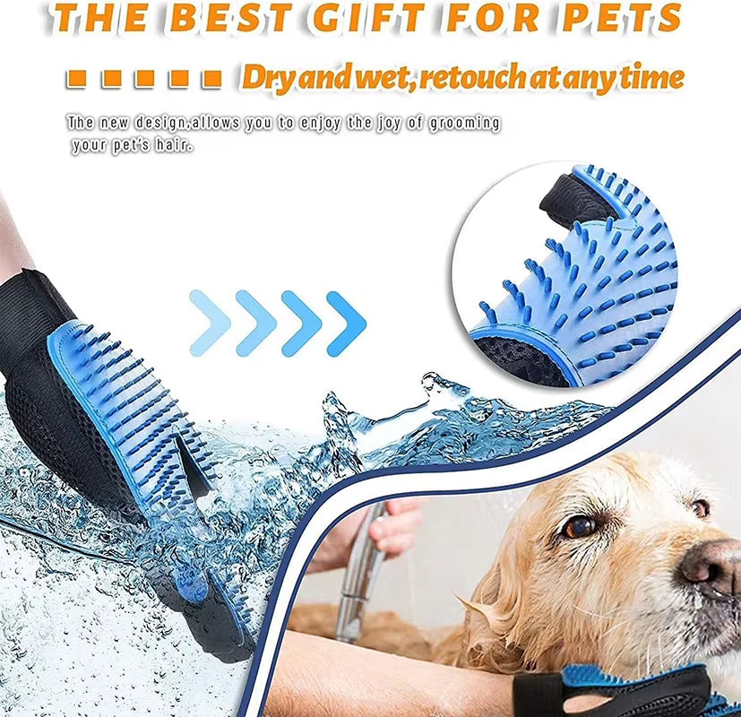 Upgrade Efficient Pet Hair Remover Gloves, Gentle Shedding Brushes for Dogs Cats, Pet Grooming Glove Brush, Deshedding Glove