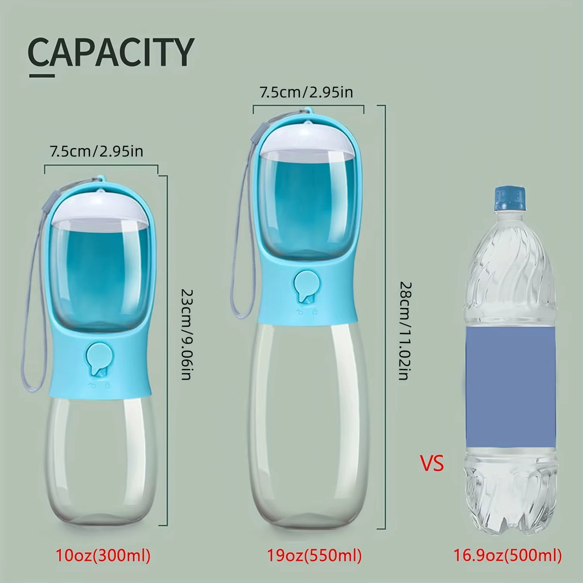 1Pc Dog Cat Water Bottle Portable Pet Water Bottle with Food Container Outdoor Water Dispenser Leak Proof Water Bottles for Dogs