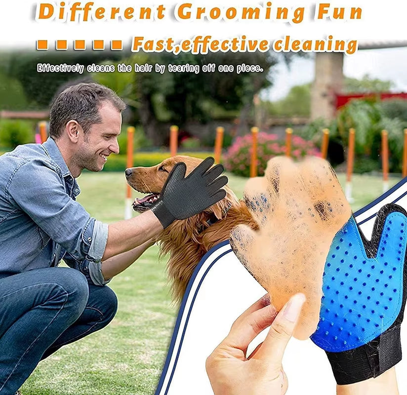 Upgrade Efficient Pet Hair Remover Gloves, Gentle Shedding Brushes for Dogs Cats, Pet Grooming Glove Brush, Deshedding Glove